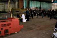 Vertreter des Dampflokwerks Meiningen und des Verein zur Frderung Schsischer Schmalspurbahnen e. V. (VSSB) luten den Beginn des Zusammenbaus vom Nachbau der Lok I K Nr. 54 ein.