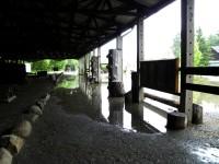 Auch die Halle im Waldhof Silberhütte steht teilweise unter Wasser.
